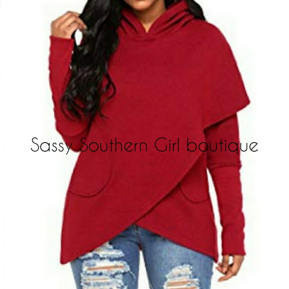 🆕⭐Red oversized asymmetrical hoodie⭐